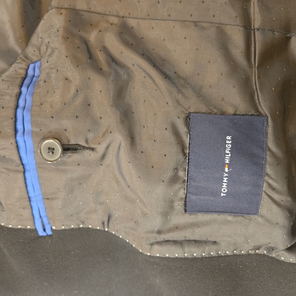 Tommy Hilfiger 100% Cashmere Single Breasted Sports Coat Blazer Black 44R - Picture 9 of 11